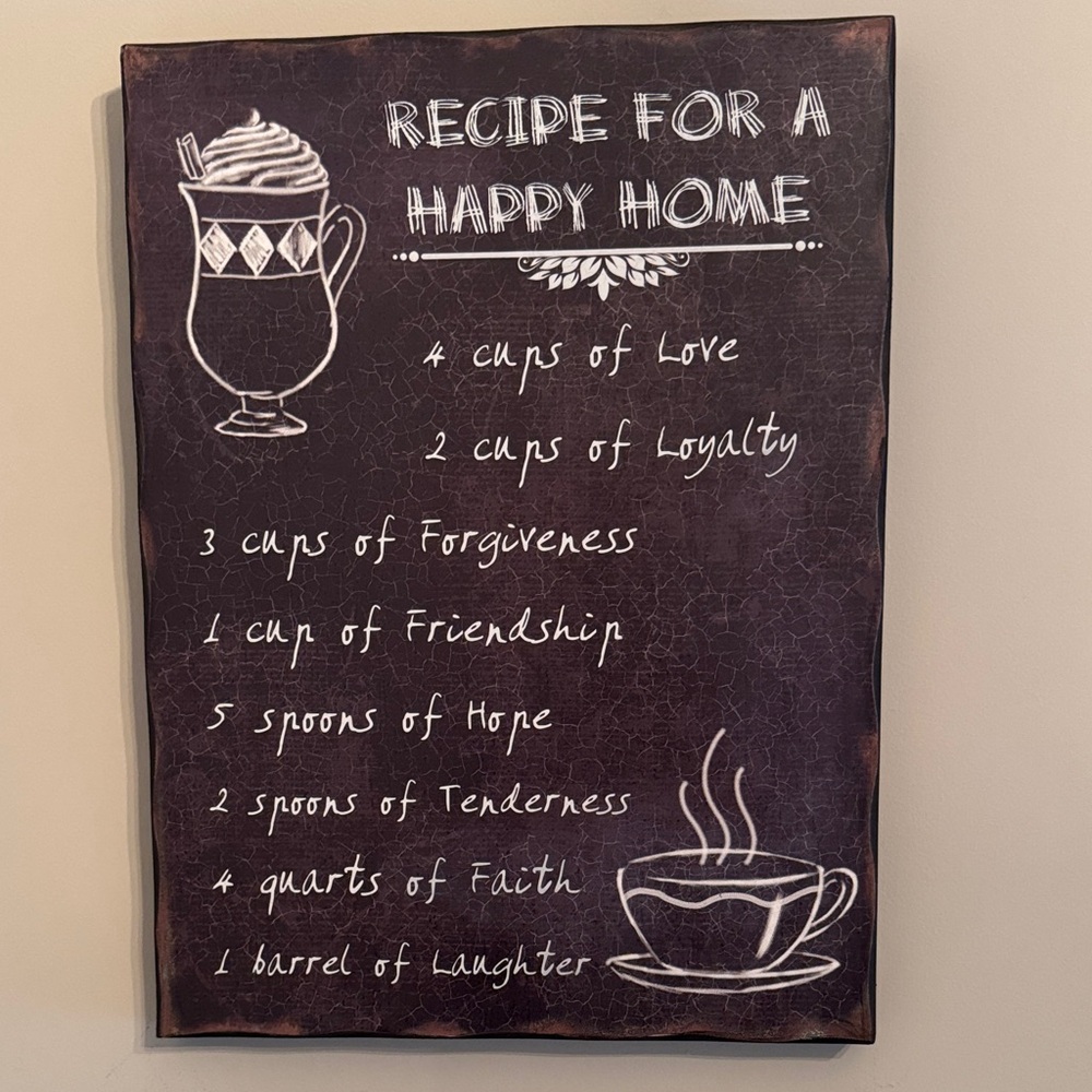 Chalkboard Style Home Decor Sign